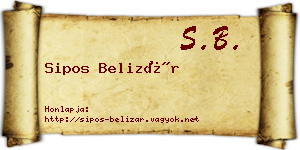 Sipos Belizár névjegykártya